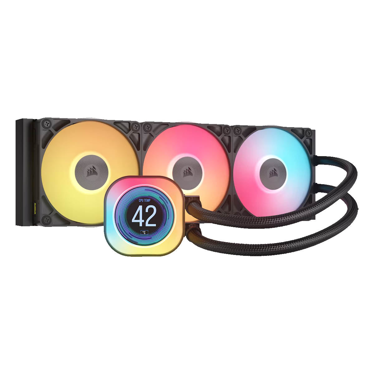 VENTILADOR P/CPU CORSAIR (CW-9061023-WW) ICUE LINK H150I LCD AIO,360MM,ENFRIAMIENTO LIQUIDO,NEGRO