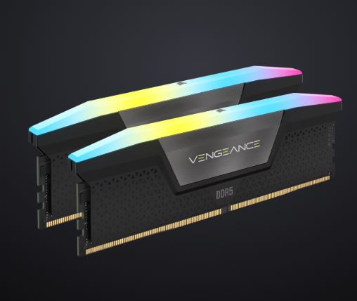 MEMORIA DIMM DDR5 CORSAIR (CMH32GX5M2B5600C40K) 32GB (2X16GB) 5600MHZ VENGEANCE RGB NEGRO