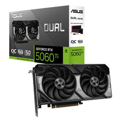 TARJETA DE VIDEO ASUS (DUAL-RTX5060TI-O16G) 16GB GDDR7, 128BIT, PCI-5.0, HDMI,3*DP, 2 FAN-1