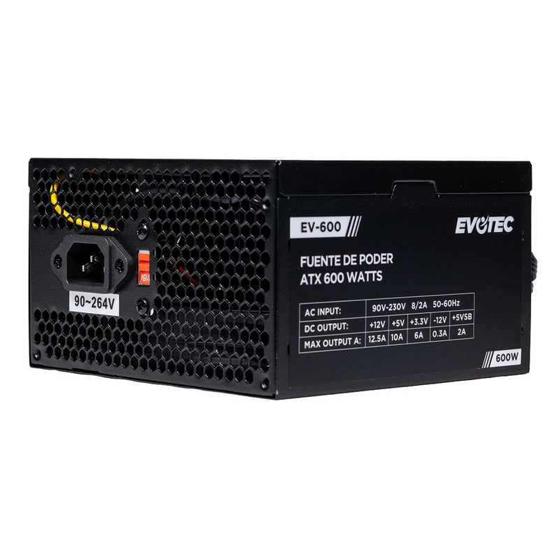 FUENTE DE PODER EVOTEC (EV-600) 600W,24 PINES,2 SATA, EMPAQUE INDIVIDUAL-1