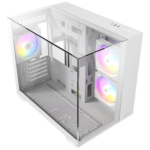 GABINETE ANTEC (CX600M TRIO ARGB WHITE_B) MINI TORRE,MICRO-ATX,3 CRISTALES,S/FUENTE,3*FAN,BLANCO-1