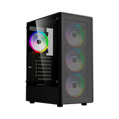 GABINETE BALAM RUSH (BR-935982) DRAGONFLY II MESH GM740,ATX,1*USB 3.0,CRISTAL TEMP,MALLA,NEGRO-1