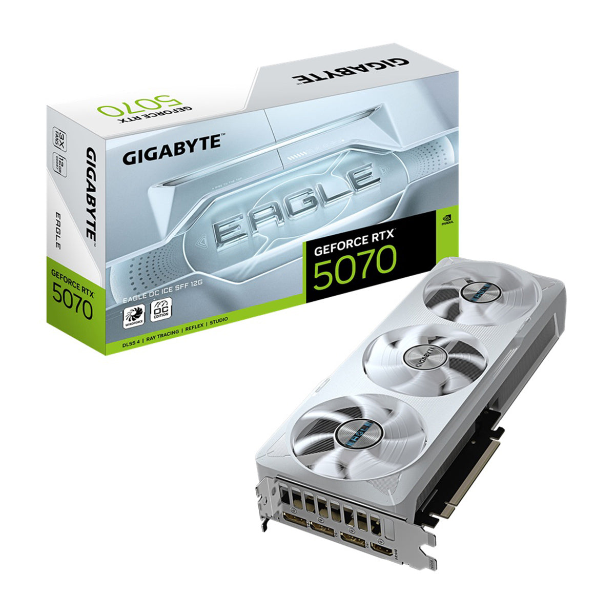 TARJETA DE VIDEO GIGABYTE (GV-N5070EAGLEOC ICE-12GD) RTX 5070,12GB GDDR7,PCIE 5.0,HDMI,3*DP,3 FAN