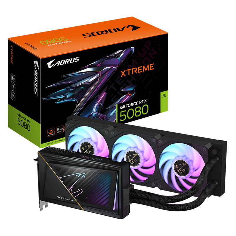 TARJETA DE VIDEO GIGABYTE (GV-N5080AORUSX W-16GD) RTX 5080, 16GB GDDR7,PCIE 5.0,HDMI,3*DP,3FAN-1