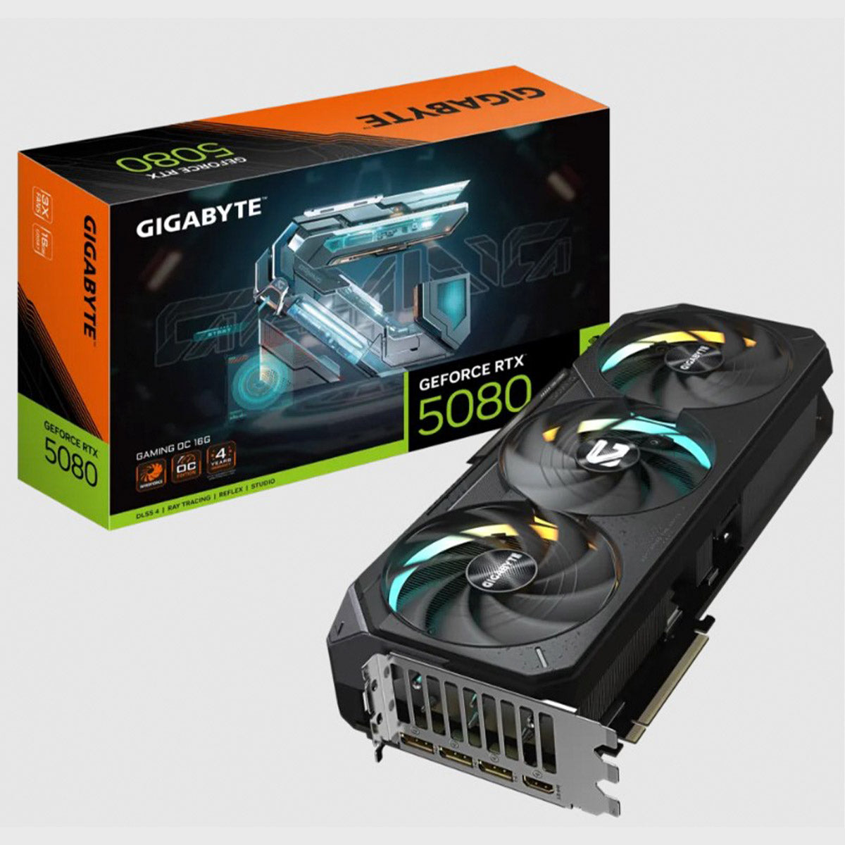 TARJETA DE VIDEO GIGABYTE (GV-N5080GAMING OC-16GD) RTX 5080, 16GB GDDR7, PCIE 5.0, HDMI, 3*DP, 3 FAN-1