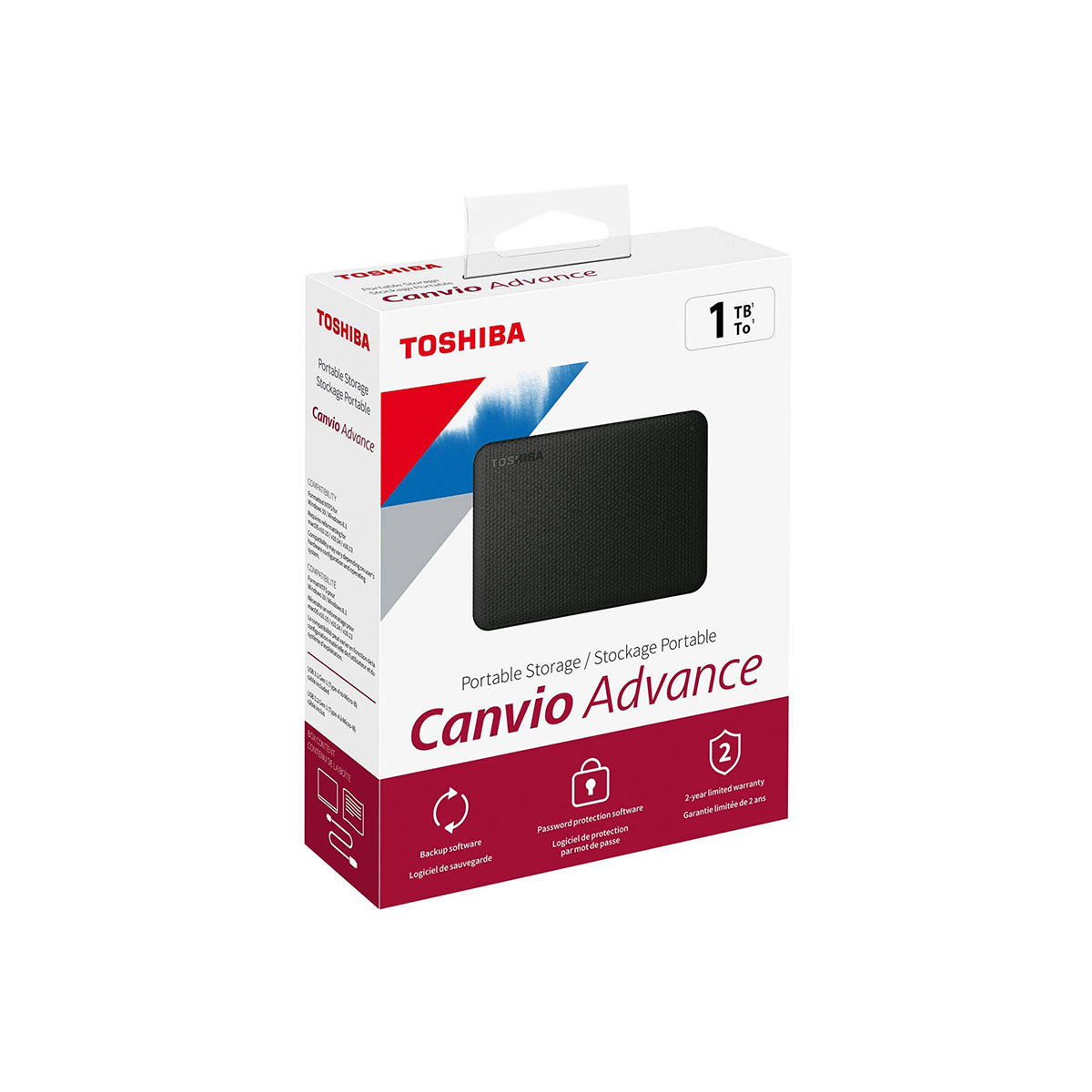 DISCO DURO EXTERNO TOSHIBA 1TB 2.5" (HDTCA10XK3AA) ADVANCE V10 NEGRO USB 3.0-1