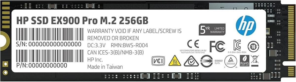 UNIDAD SSD M.2 HP 256GB (9XL75AA) EX900 PRO, PCI EXPRESS 3.0 NVME, 2280