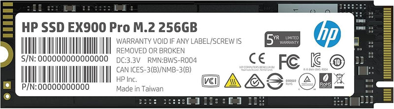 UNIDAD SSD M.2 HP 256GB (9XL75AA) EX900 PRO, PCI EXPRESS 3.0 NVME, 2280