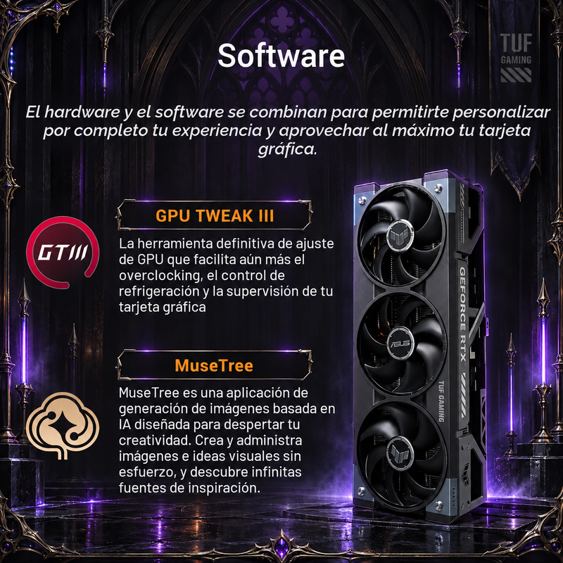ASUS TUF Gaming GeForce RTX 5090 GPU de triple ventilador, 32GB GDDR7 (regalo sorpresa en tu compra)-9