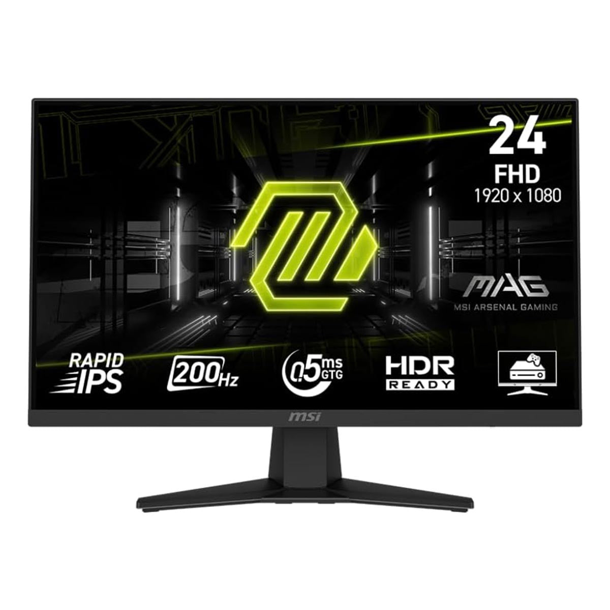 MONITOR LED MSI 24" (MAG 244F) 1920X1080, PLANO, RAPID IPS, 200HZ, 0.5MS, 1*HDMI,1*DP, FREESYNC
