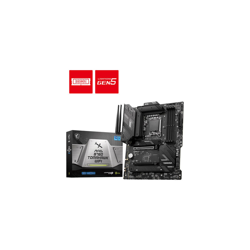 MOTHERBOARD MSI (MAG B760 TOMAHAWK WIFI) SOCKET 1700, 4*DDR5 7000 MHZ, HDMI,DP, ATX-1