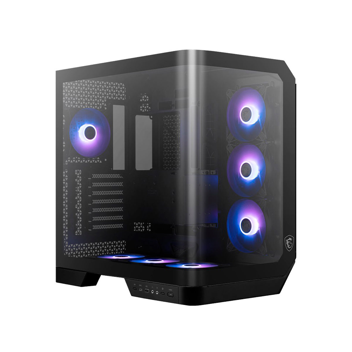 GABINETE MSI (MAG PANO 120R PZ) NEGRO, VIDRIO TEMPLADO PANORAMICO, 4*FAN ARGB, ATX, S/FUENTE