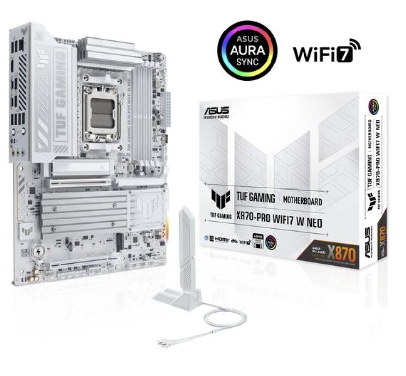 MOTHERBOARD ASUS (TUF GAMING X870-PRO WIFI7 W NEO) SOCKET AM5,4*DDR5,HDMI,PCIE-4.0,WIFI7, ATX