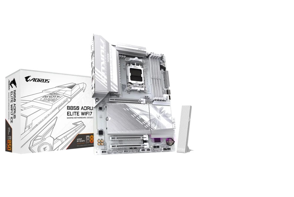 MOTHERBOARD GIGABYTE (B850 A ELITE WF7 ICE) SOCKET AM5,4*DDR5 5200MHZ,DP,WIFI,BT,ATX