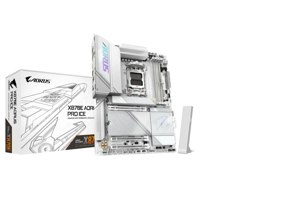 MOTHERBOARD GIGABYTE (X870E A PRO X ICE) SOCKET AM5,4*DDR5 5200MHZ,HDMI,WIFI,BT,ATX