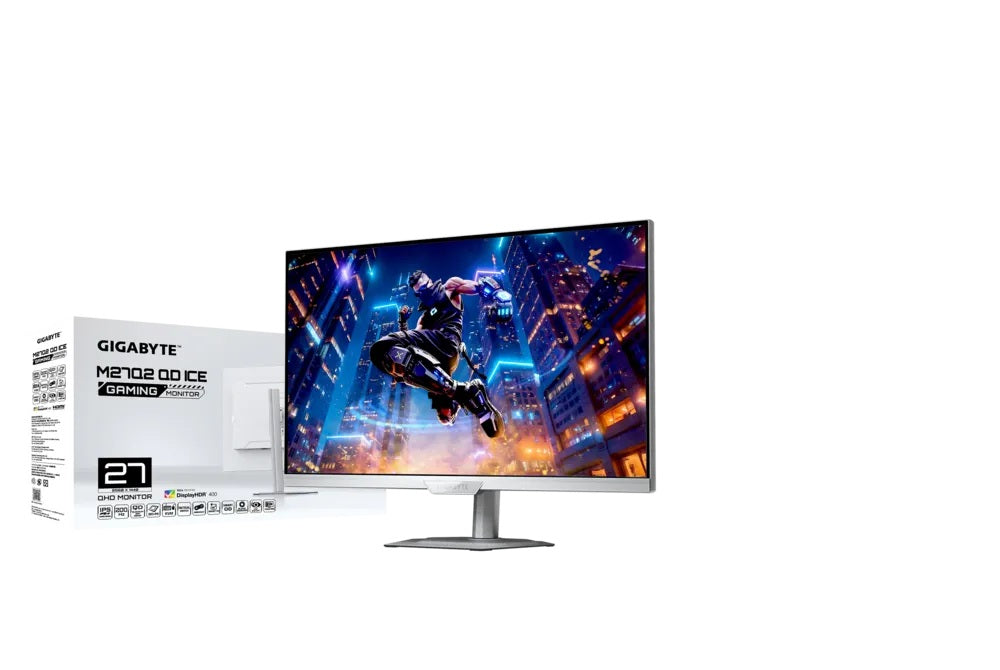 MONITOR LED GIGABYTE 27" (M27Q2 ICE) GAMING,2560 X 1440 QHD,PLANO 200HZ,2*HDMI,DP,1MS,PANEL IPS