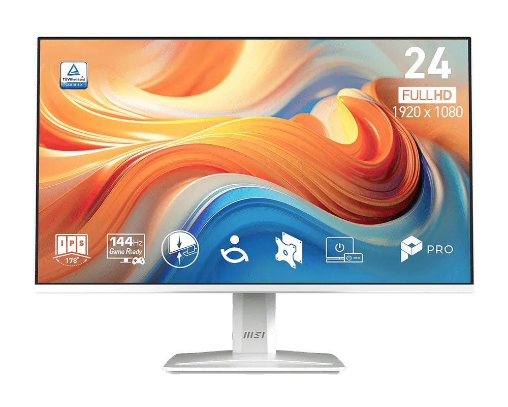 MONITOR LED MSI 24" (PRO MP243W E14) 1920X1080, 144HZ, 1MS, DP, HDMI, BLANCO-1