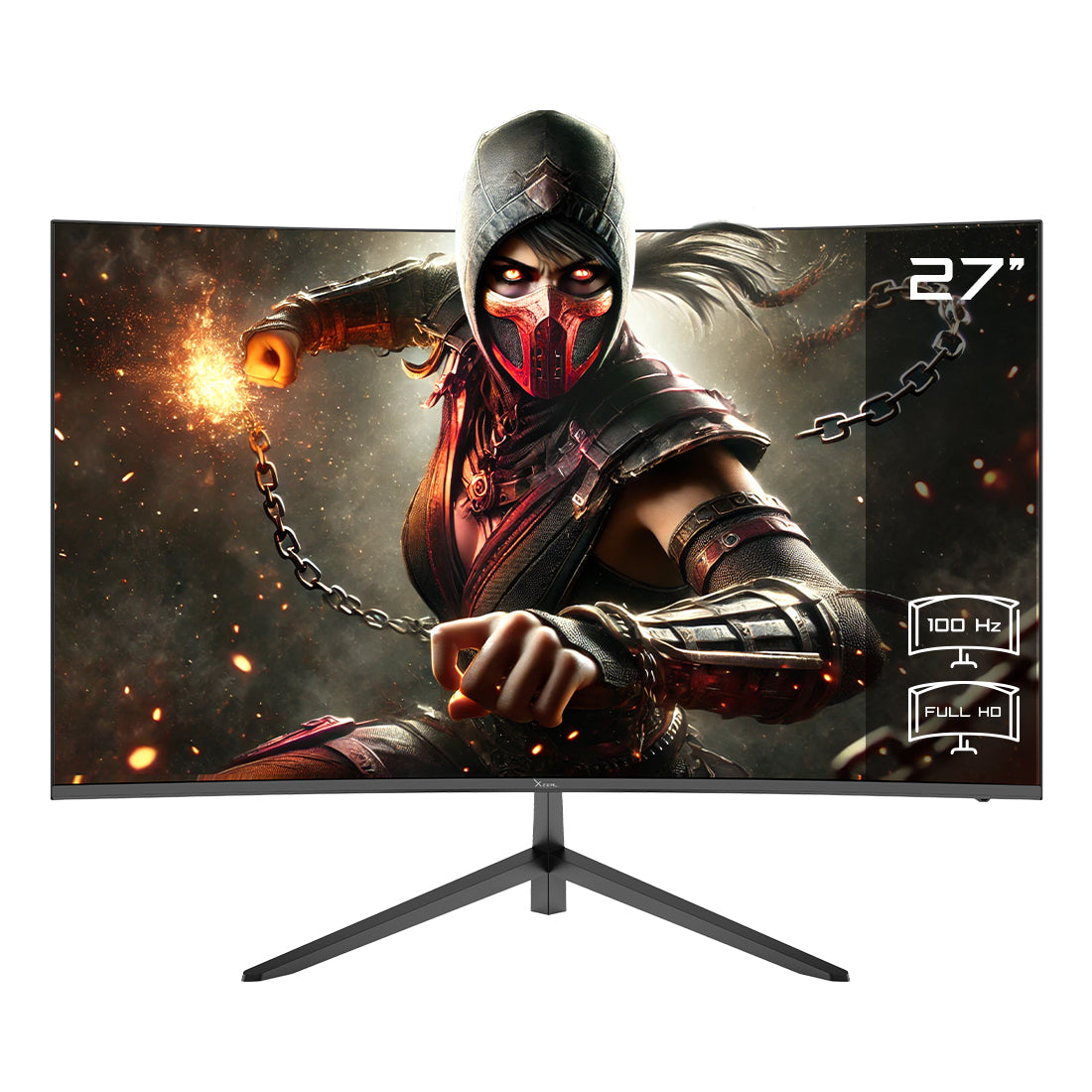 MONITOR LED XZEAL 27" (XSMO279B) 1920*1080, FDH, CURVO,100HZ, VGA, HDMI, NEGRO