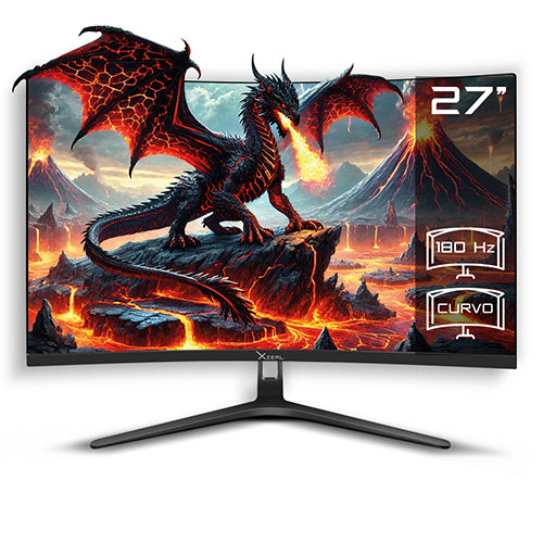 MONITOR LED XZEAL 27" (XZMXZ47B) 1920*1080 FULL HD, CURVO, 180HZ, 1MS, DP,HDMI, NEGRO-1