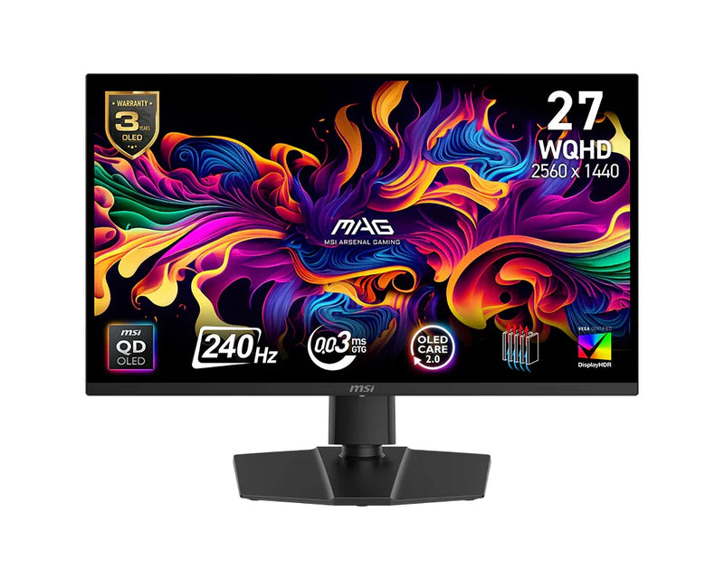 MONITOR OLED MSI 27" (MAG 271QP QD-OLED X24) 2560X1440 WQHD,PLANO, 240HZ, 1*DP, 2*HDMI-1