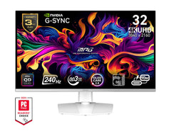 MONITOR OLED MSI 32" (MPG 321URXW QD-OLED) 3840X2160,PLANO,240HZ,1*DP, 2*HDMI,1*USB C, G-SYNC, BLANCO-1