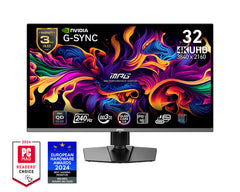MONITOR OLED MSI 32" (MPG 321URX QD-OLED) 3840X2160,PLANO,240HZ,1*DP, 2*HDMI,1*USB C, G-SYNC-1