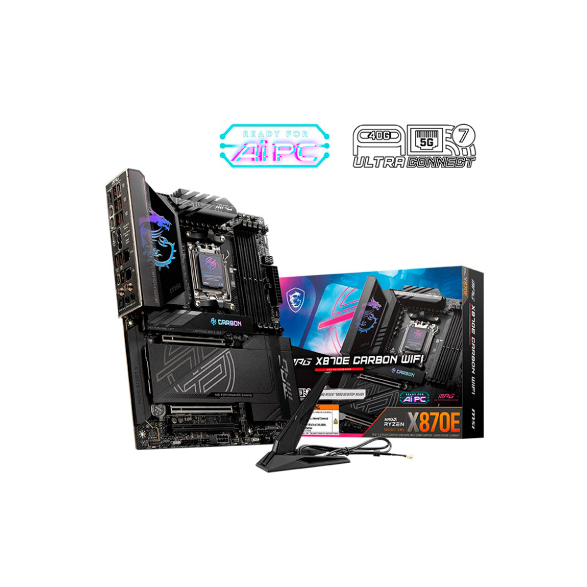 MOTHERBOARD MSI (MPG X870E CARBON WIFI) SOCKET AM5, 4*DDR5 8400, HDMI, 2* USB-C, 4*M.2, ATX