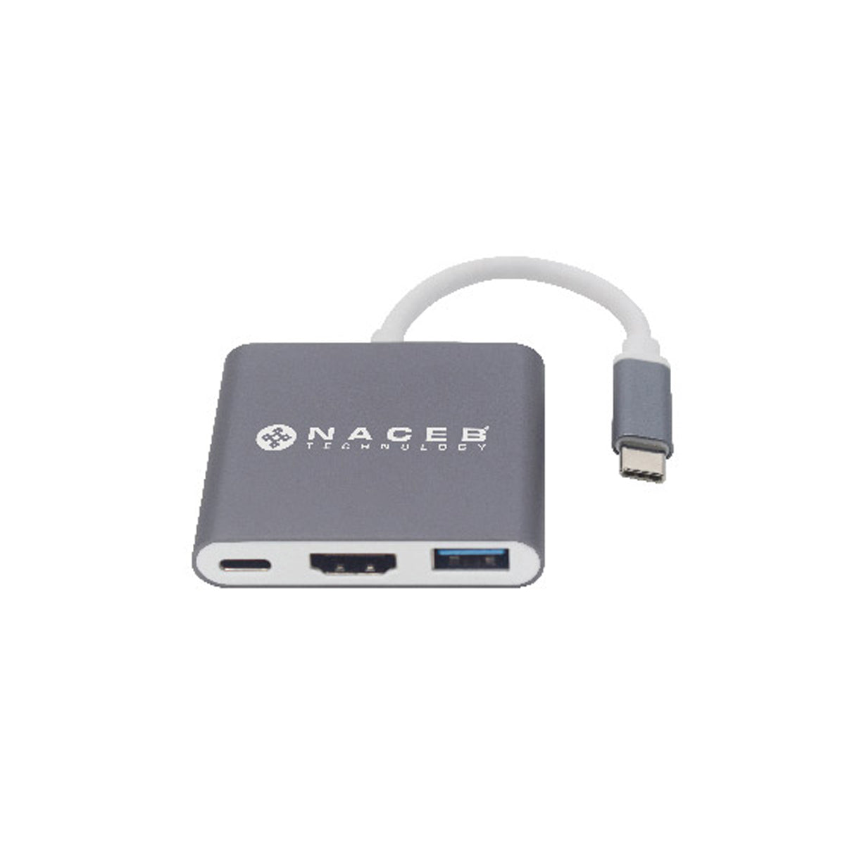 ADAPTADOR NACEB (NA-0111) HUB, USB TIPO C, 3 EN 1, 1*HDMI, 1*USB 3.0,HD, 1*USB TIPO C-1