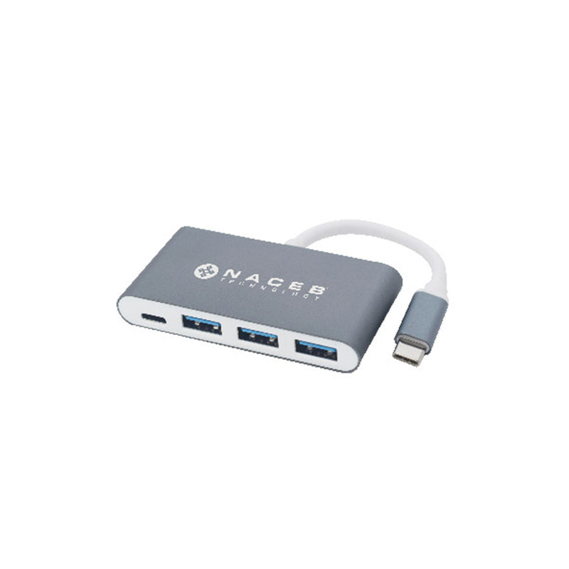 ADAPTADOR NACEB (NA-0112) HUB, USB TIPO C, 4 EN 1, 4*USB A 3.0, 1*USB TIPO C-1