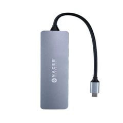 ADAPTADOR NACEB (NA-0127) HUB, USB TIPO C, 7 EN 1, 1*HDMI, 3*USB 3.0, 1*USB TIPO C, LECTOR SD, PD-2