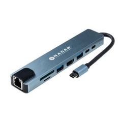 ADAPTADOR NACEB (NA-0128) HUB, USB TIPO C, 8 EN 1,1*RJ45,1* HDMI,2*USB 2.0,2*USB TIPO C,LECTOR SD,PD-1