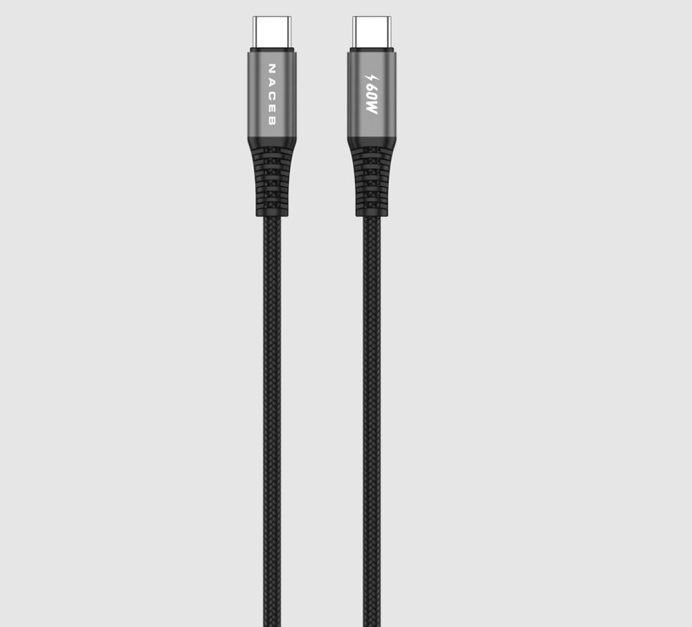 CABLE NACEB (NA-0140) USB  TIPO-C A TIPO-C, 60W, 1 METRO-2