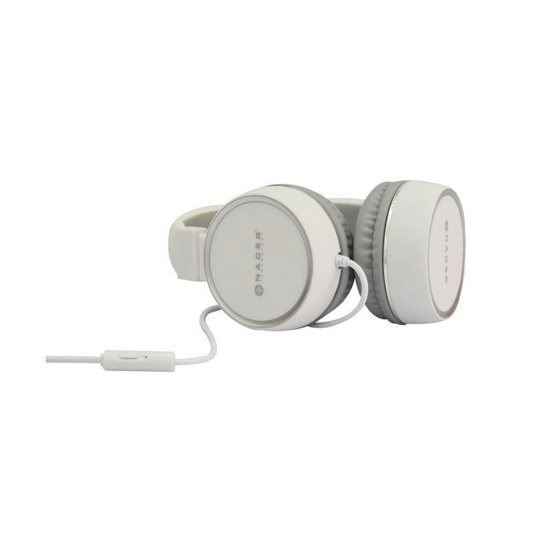 AUDIFONOS NACEB (NA-0310B) ZERO,DIADEMA,ALAMBRICA,MANOS LIBRES,3.5,BLANCO-1