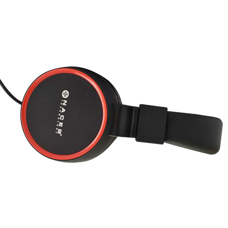 AUDIFONOS NACEB (NA-0310R) ZERO,DIADEMA,ALAMBRICA,MANOS LIBRES,3.5,ROJO-1