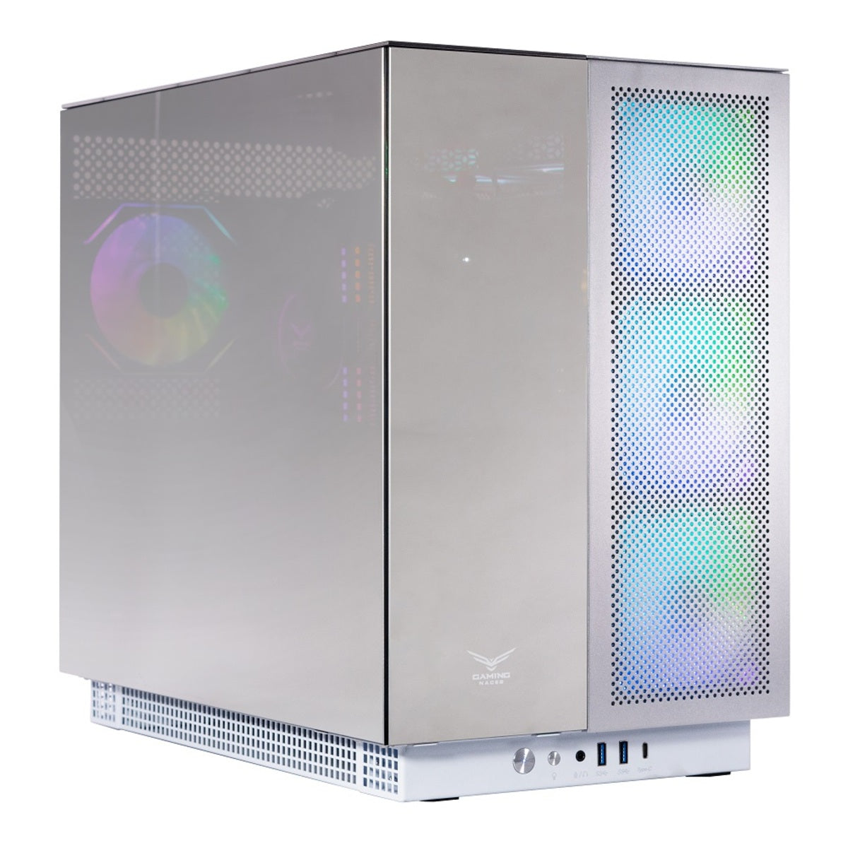 GABINETE NACEB (NA-0640) GAMER E-ATX, ALUMINIO Y CRISTAL TEMPLADO, 8*VENTILADORES(NO INCLUIDOS)-1