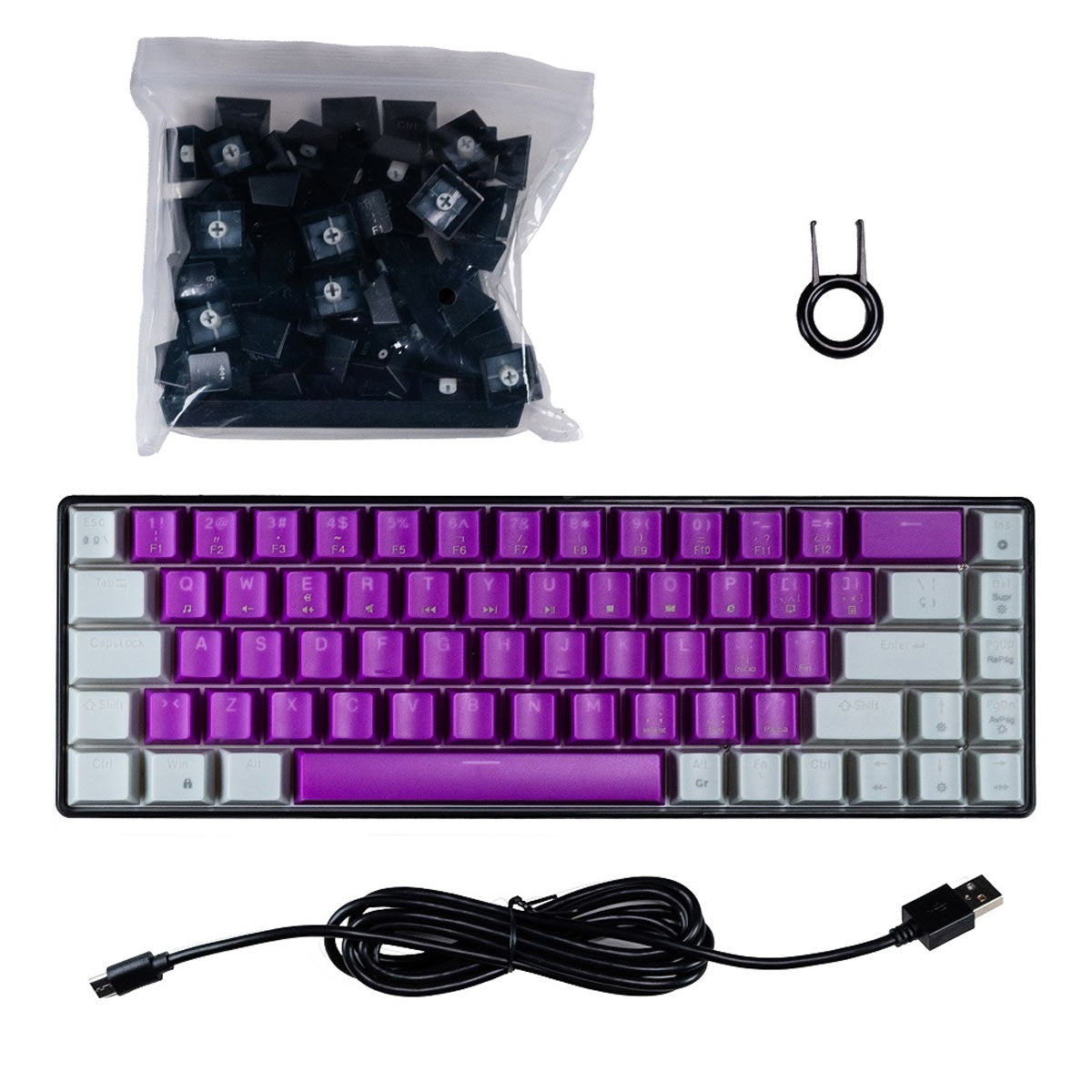 TECLADO NACEB NA-0963M MECANICO RGB MORADO