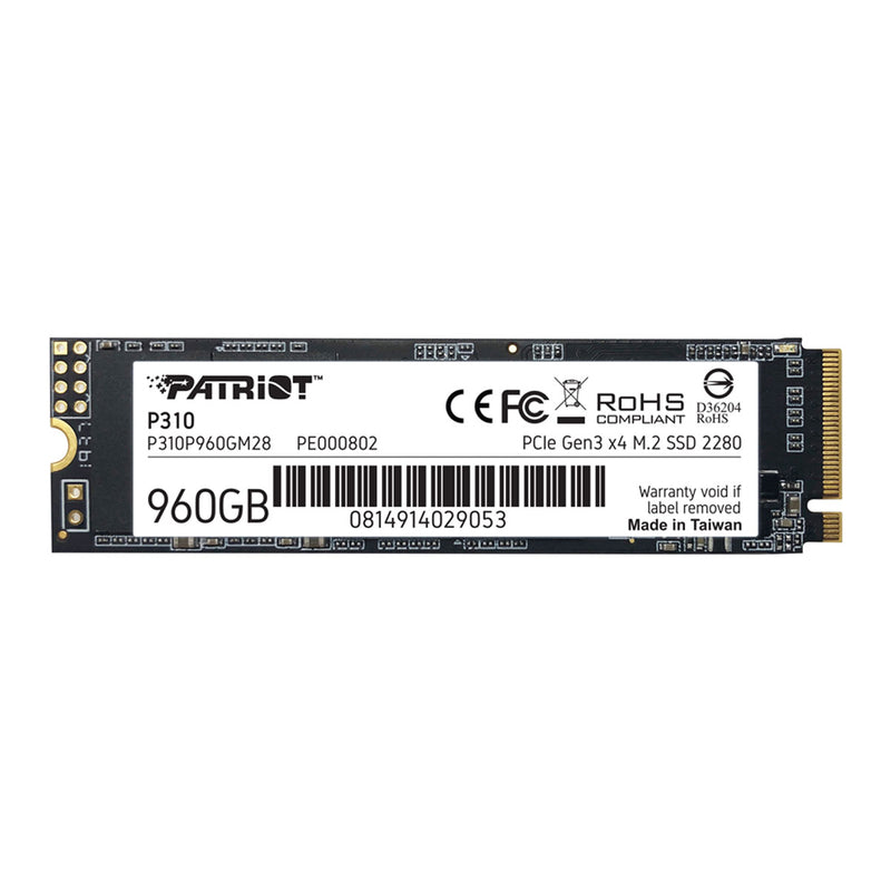 UNIDAD SSD M.2 PATRIOT 1TB (P300P1TBM28) P300, PCIE 3.0, NVME, 2280-1