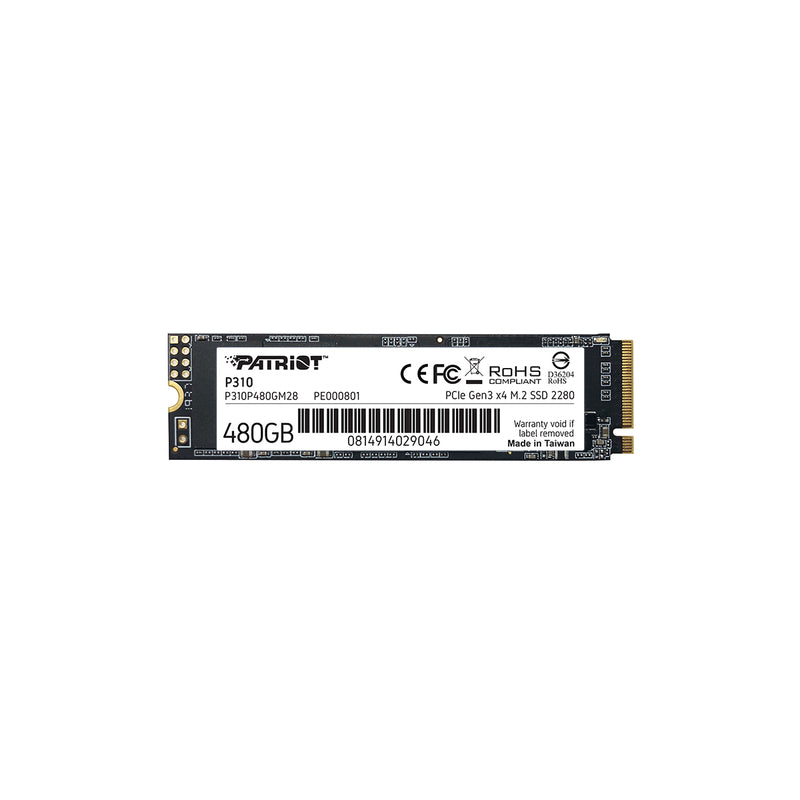 UNIDAD SSD M.2 PATRIOT 480GB (P310P480GM28) P310, PCIE 3.0, NVME, 2280-1
