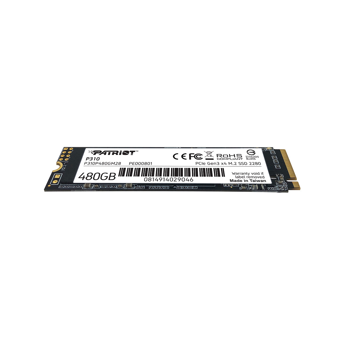 UNIDAD SSD M.2 PATRIOT 480GB (P310P480GM28) P310, PCIE 3.0, NVME, 2280-5