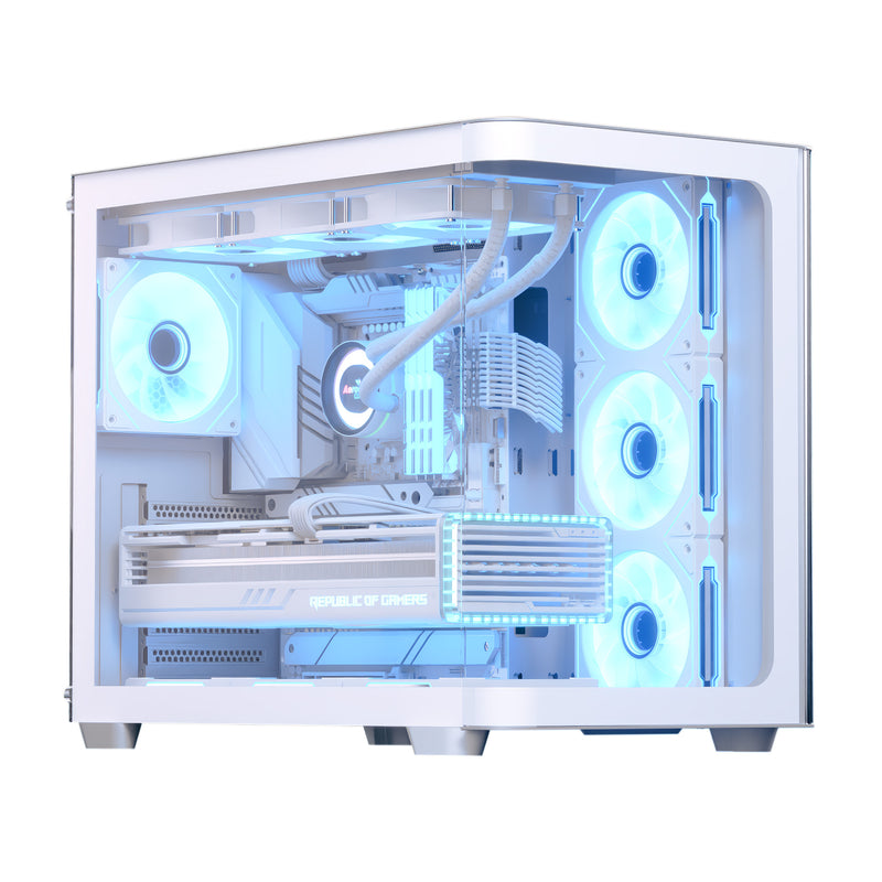GABINETE AEROCOOL (P500C-G-WT-V1) MEDIA TORRE, CRISTAL TEMPLADO, BLANCO