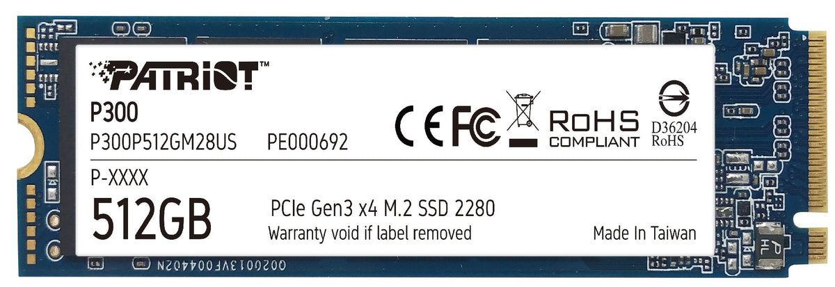 UNIDAD SSD M.2 PATRIOT 512GB (P300P512GM28) P300, PCIE 3.0, NVME, 2280