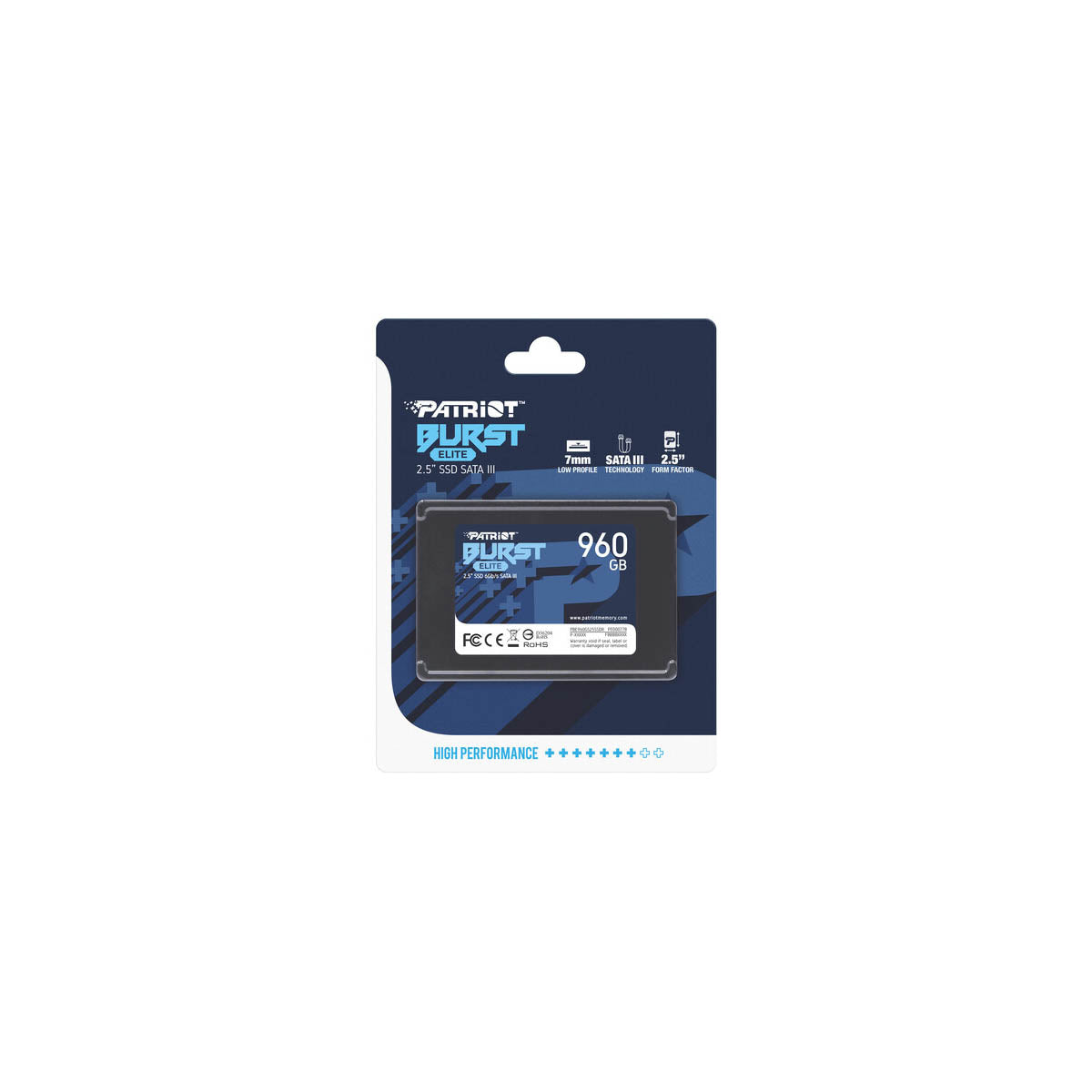 UNIDAD SSD 2.5" PATRIOT 960GB (PBE960GS25SSDR) BURST ELITE, SATA3, 7MM, 3D NAND-3