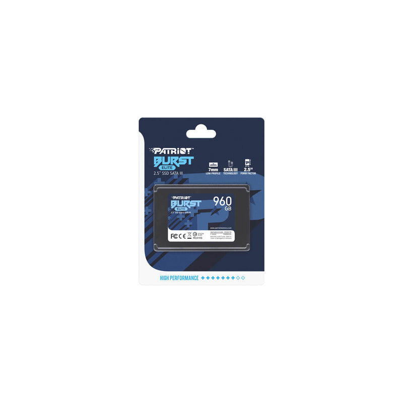 UNIDAD SSD 2.5" PATRIOT 960GB (PBE960GS25SSDR) BURST ELITE, SATA3, 7MM, 3D NAND-3