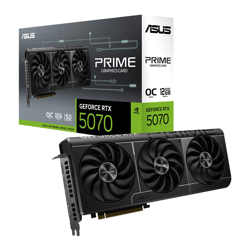 TARJETA DE VIDEO ASUS (PRIME-RTX5070-O12G) 12GB GDDR7, 192BIT, PCI-E 5.0,HDMI,3*DP1.4A,TRI FAN-1