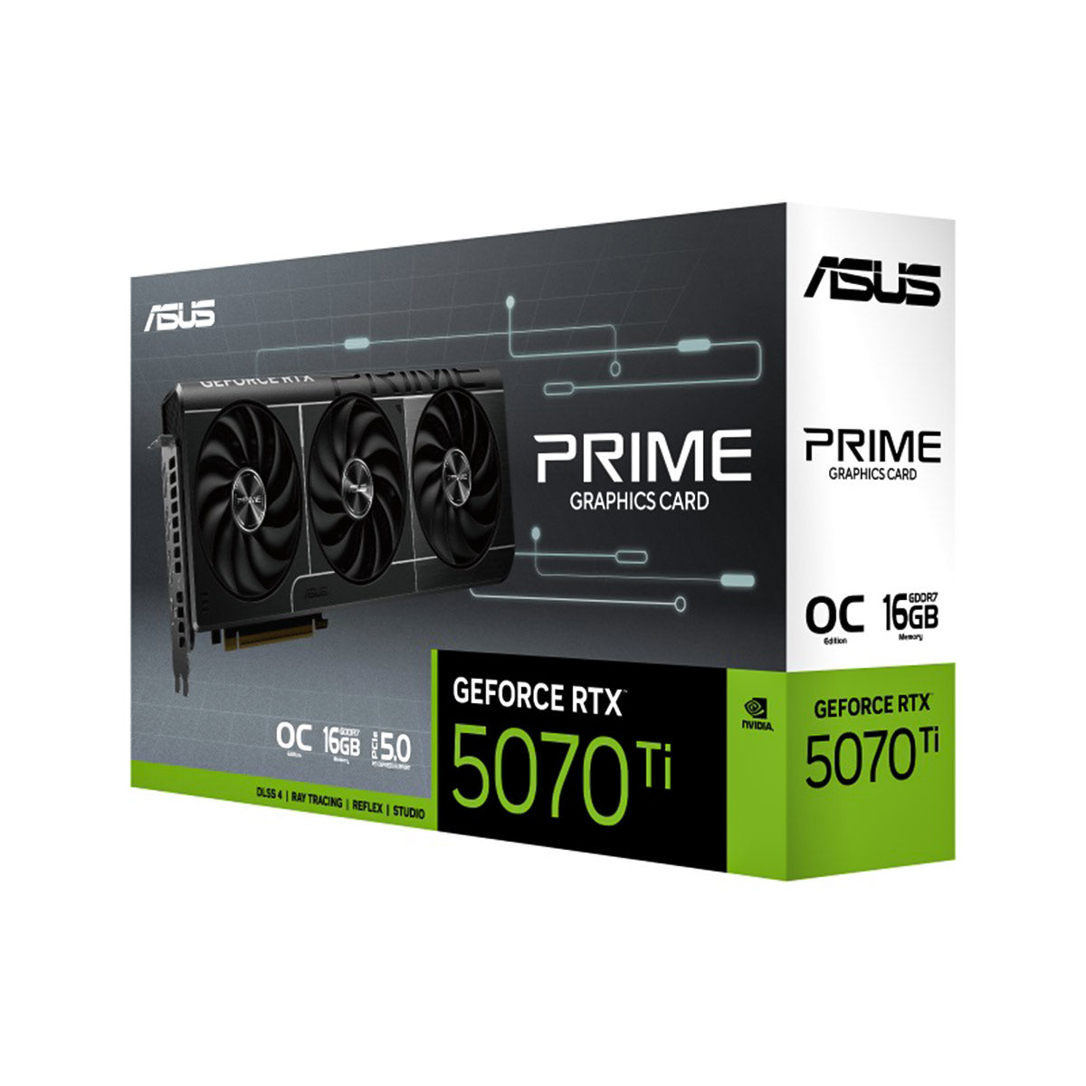 TARJETA DE VIDEO ASUS (PRIME-RTX5070TI-O16G) 16GB GDDR7, 256BIT, PCI-E 5.0,HDMI,3*DP1.4A,TRI FAN-1