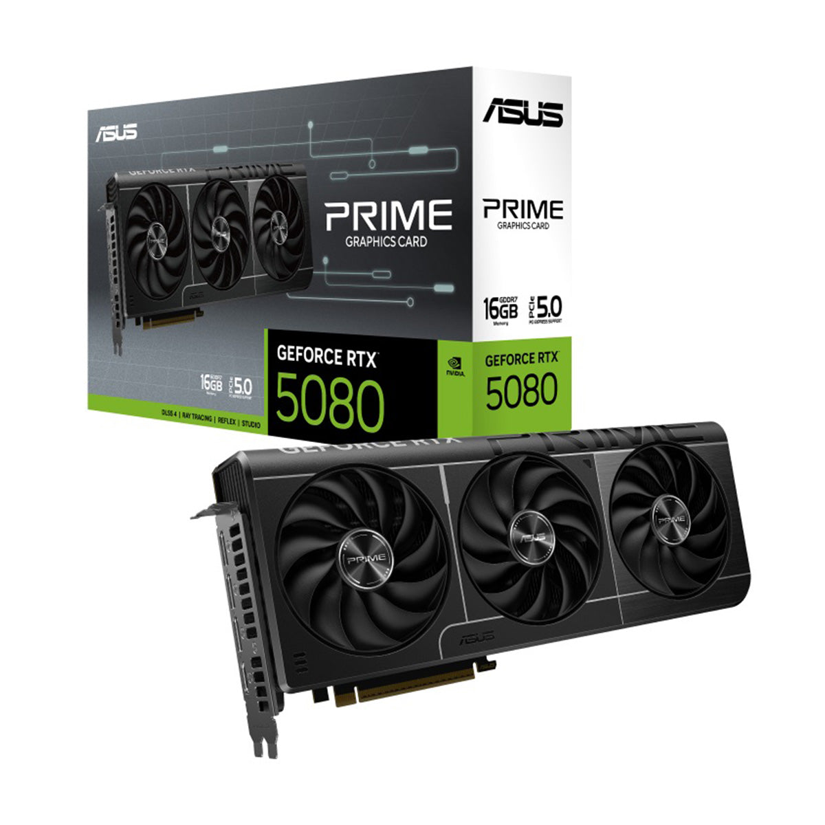 TARJETA DE VIDEO ASUS (PRIME-RTX5080-16G) 16GB GDDR7, 256BIT, PCI-E 5.0, HDMI,3*DP1.4A,TRI FAN