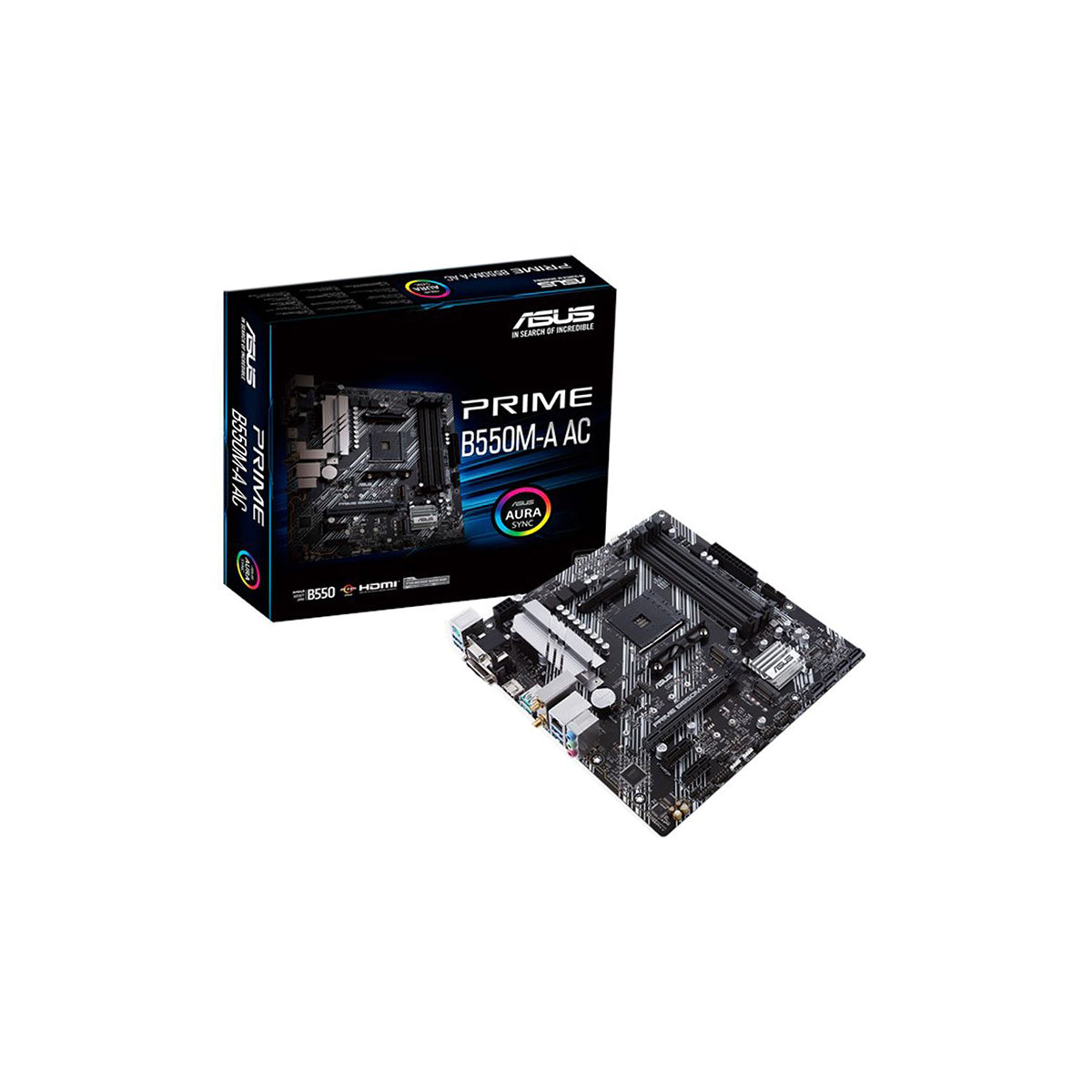 MOTHERBOARD ASUS (PRIME B550M-A AC) SOCKET AM4,4*DDR4 4600,HDMI,DVI-D,VGA,PCIE-4.0,WIFI,MICRO ATX