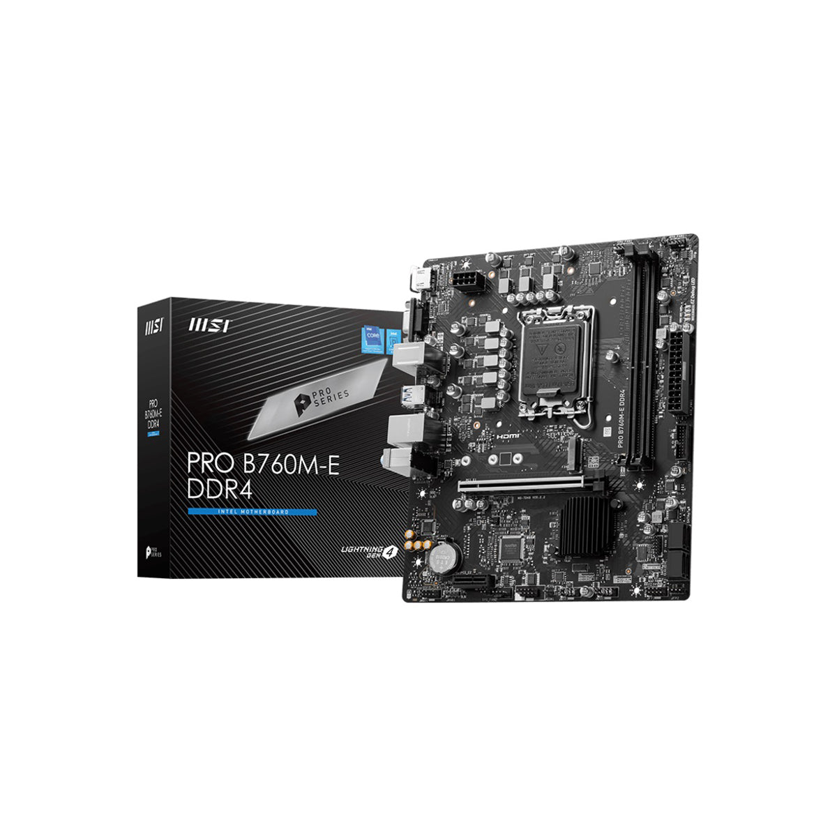 MOTHERBOARD MSI (PRO B760M-E DDR4) SOCKET 1700, 2*DDR4 4800, 1*HDMI, 1*VGA, 1*M.2,  MICRO ATX