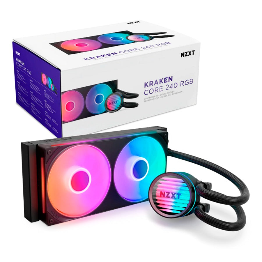 VENTILADOR P/CPU NZXT (RL-KR24C-B1) KRAKEN CORE 240 RGB,2 X 120MM, 2400RPM NEGRO-3