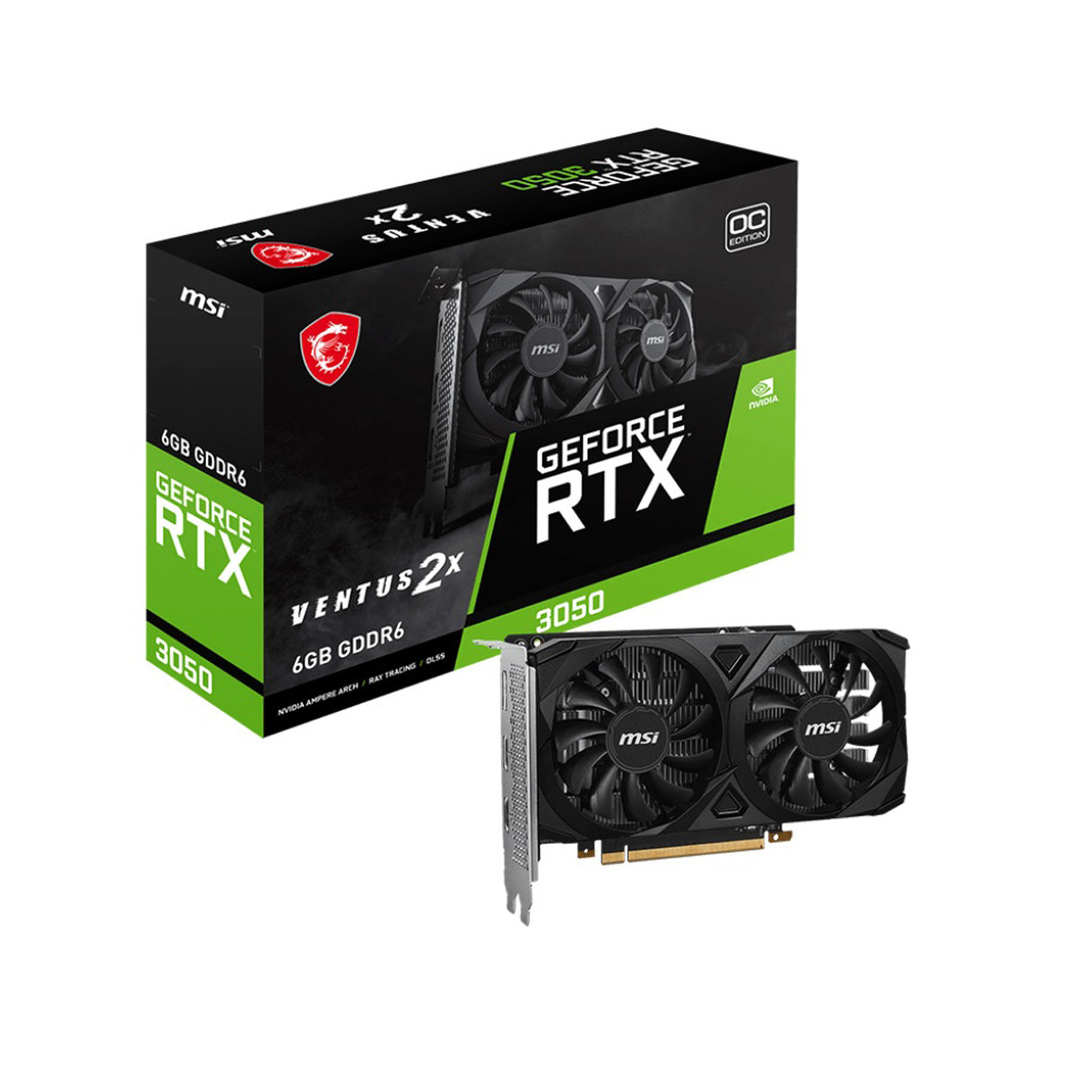 TARJETA DE VIDEO MSI RTX 3050 VENTUS 2X 6G OC